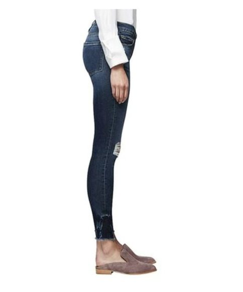 Frame Denim Le Skinny de Jeanne Crop Raw-Edge Jean Busted Knee Faded Thorpe 28 - Picture 13 of 13